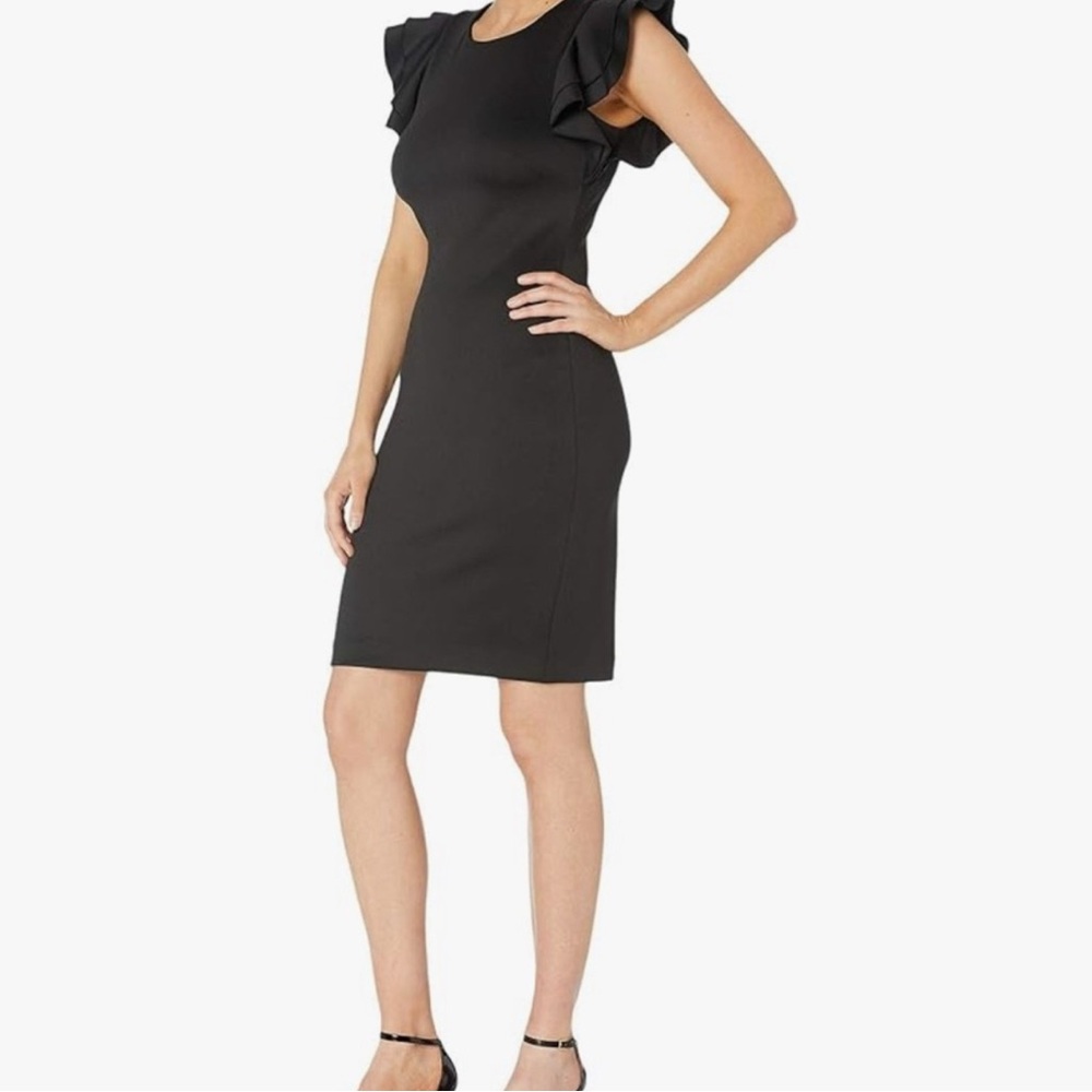 Tommy Hilfiger Black Ruffle Sleeve Mini Dress